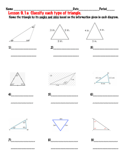 Lesson 9.1a Classify each type of triangle.