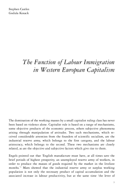 The Function of Labour Immigration in Western European Capitalism