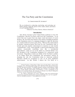 The Tea Party and the Constitution