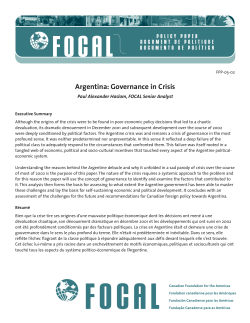 Argentina: Governance in Crisis