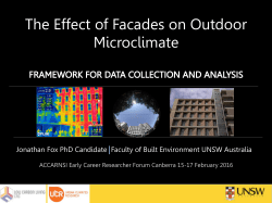 The Effect of Facades on Outdoor Microclimate