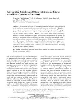 Externalizing Behaviors and Minor Unintentional