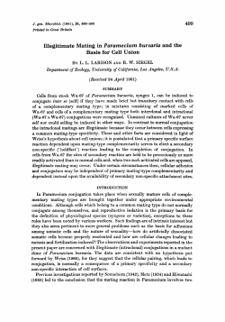 Illegitimate Mating in Paramecium bursaria and the