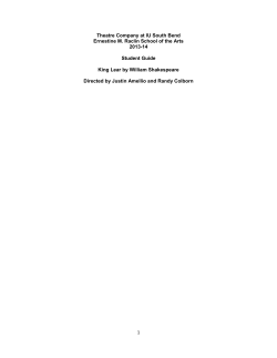 King Lear Study Guide - Indiana University South Bend