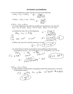 AP Chemistry: Gas Equilibrium