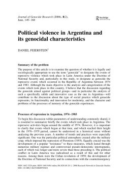 Political violence in Argentina and its genocidal characteristics