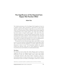 The Significance of the Reputed Yom Kippur War Nuclear A air