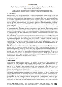 reviewed paper Negative Space and Positive Environment