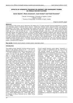 Spori&scaron;, G. et al.: Effects of strength training on aerobic and anaerobic