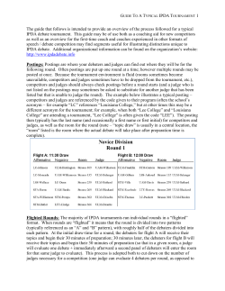 Guide to a Typical IPDA Tournament