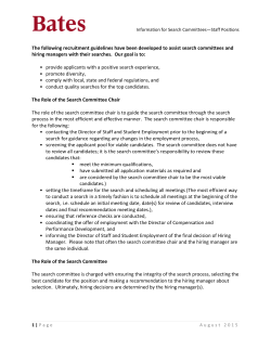 Information for Search Committees