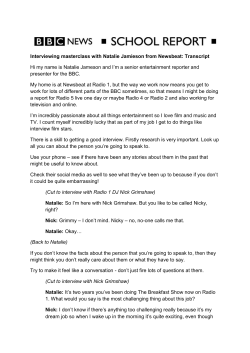 Interviewing masterclass with Natalie Jamieson from