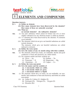 1 elements and compounds