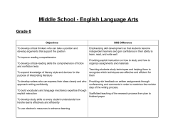 Middle School - English Language Arts