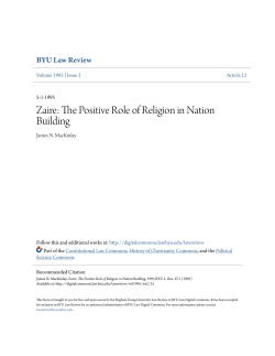 Zaire: The Positive Role of Religion in Nation Building