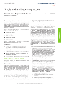 Single and multi-sourcing models