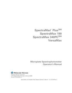 Microplate Spectrophotometer User Guide