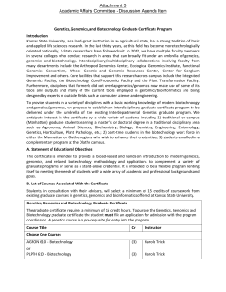 Genetics, Genomics, and Biotechnology Graduate Certificate Program