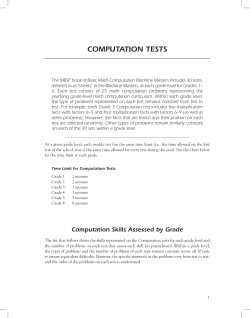 Computation skills assessed by Grade - Pro-Ed
