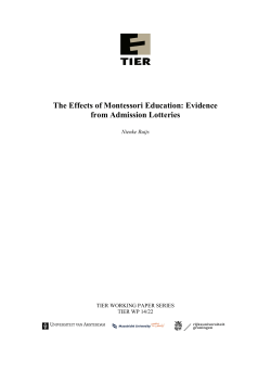 The Effects of Montessori Education: Evidence from