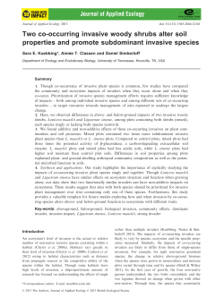 9/13/13 Check out Kuebbing et al.`s new paper in Journal of Applied