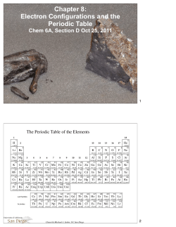 Chapter 8: Electron Configurations and the Periodic