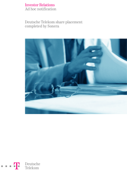 Deutsche Telekom share placement completed by Sonera