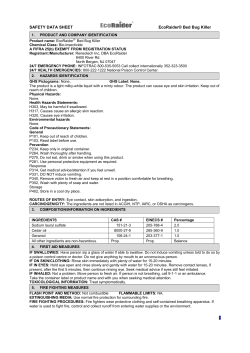 SAFETY DATA SHEET EcoRaider&reg; Bed Bug Killer