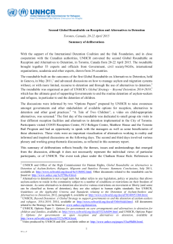 Second Global Roundtable on Reception and Alternatives