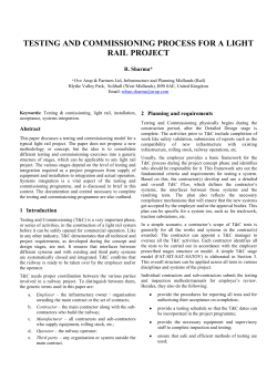 Testing and commissioning process for a light rail project