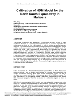 Calibration of HDM Model for the North South Expressway in Malaysia