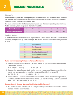 roman numerals - Viva Online Learning