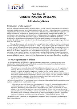 understanding dyslexia