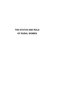 THE STATUS AND ROLE OF RURAL WOMEN