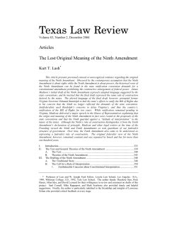 Articles The Lost Original Meaning of the Ninth Amendment