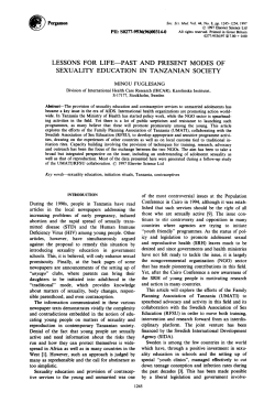 past and present modes of sexuality education in tanzanian society