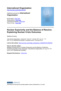 Nuclear Superiority and the Balance of Resolve