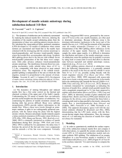 Development of mantle seismic anisotropy during subduction