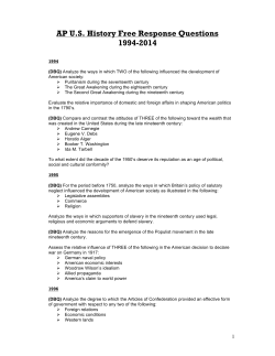 AP U.S. History Free Response Questions 1994-2014
