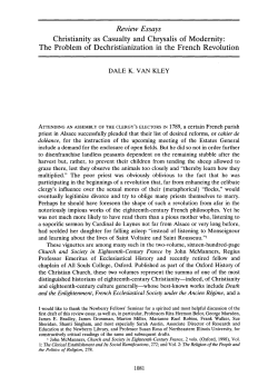 The Problem of Dechristianization in the French Revolution