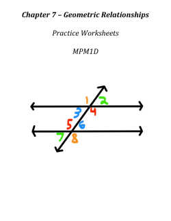 Chapter 7 &ndash; Geometric Relationships Practice Worksheets MPM1D