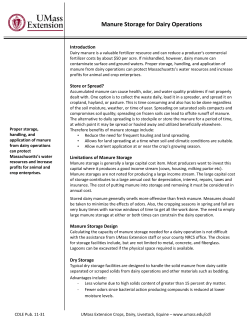 Manure Storage for Dairy Operations
