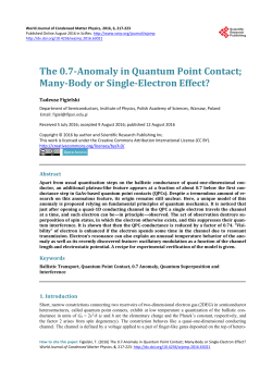 The 0.7-Anomaly in Quantum Point Contact