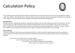 Calculation Policy - Hathern Primary School