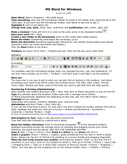 MS Word for Windows