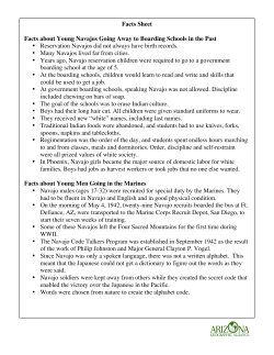 Facts Sheet Facts about Young Navajos Going Away to Boarding