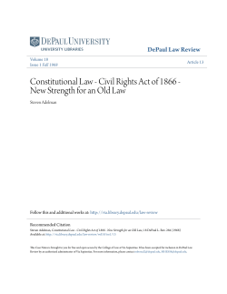 Constitutional Law - Civil Rights Act of 1866 - New