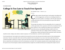 College Is Too Late to Teach Free Speech