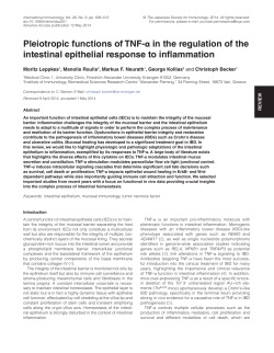Pleiotropic functions of TNF-&alpha; in the regulation of the intestinal