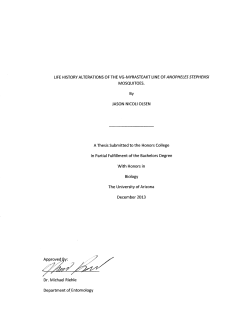 Life History Alterations of the VG